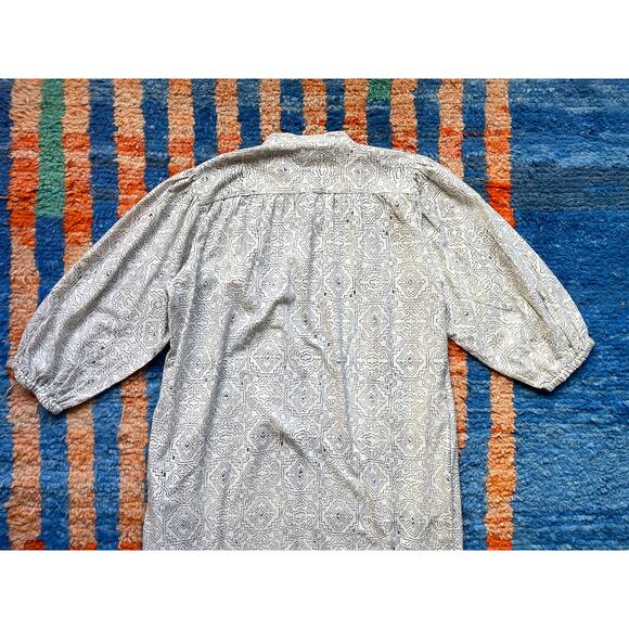 Umber & Ochre Samira Tunic Dress Sz L Natural Tile Block Boho Minimal Cotton - Picture 5 of 8